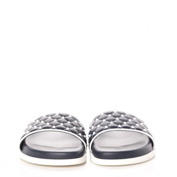 New Authentic Valentino Free Leather Rockstud Quilted Slide - Picture 5 of 6